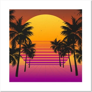 Summer Sunset Synth Posters and Art